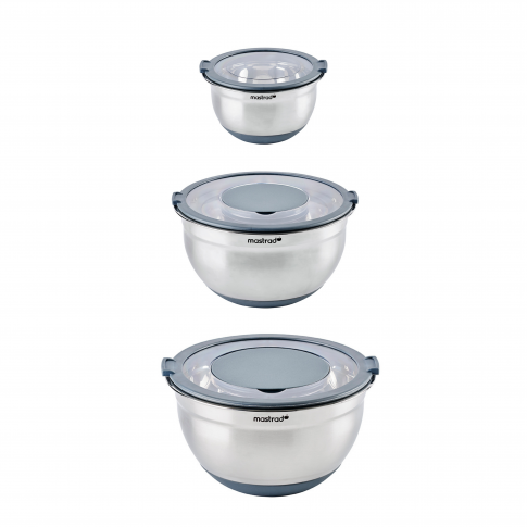 STAINLESS STEEL MIXING BOWLS - SET OF 3