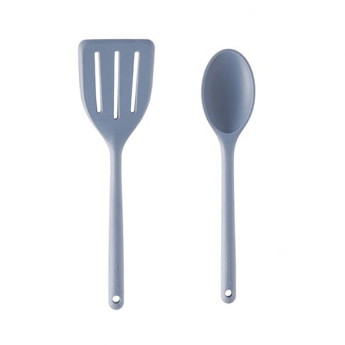 SET of grey silicone spoon & returner